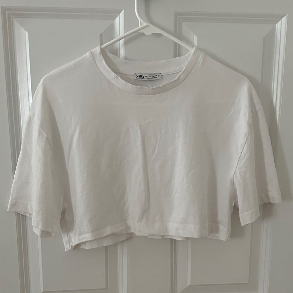 Zara Classic White Crop Top